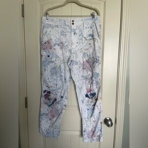 Anthropologie Multicolor Paint-Splatter Pants